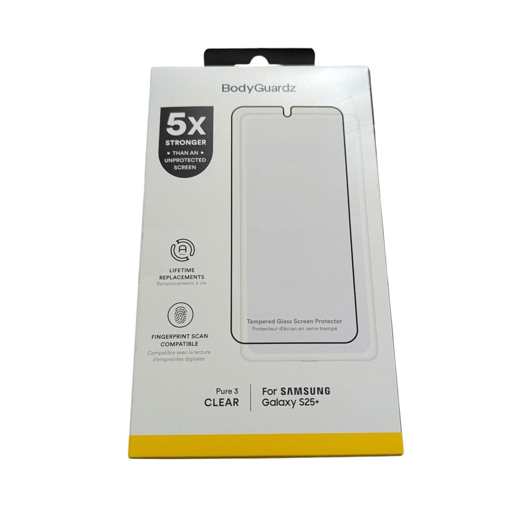 X9-N BodyGuardz Pure 3 CLEAR Temp. Glass Screen Protector 4 Samsung Galaxy S25+
